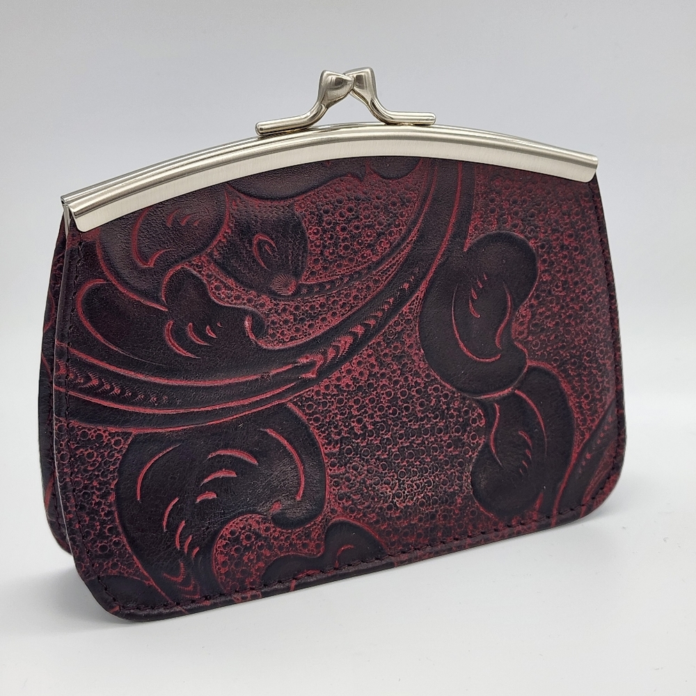 Wilson's leather change purse NWT new vintage Red & black